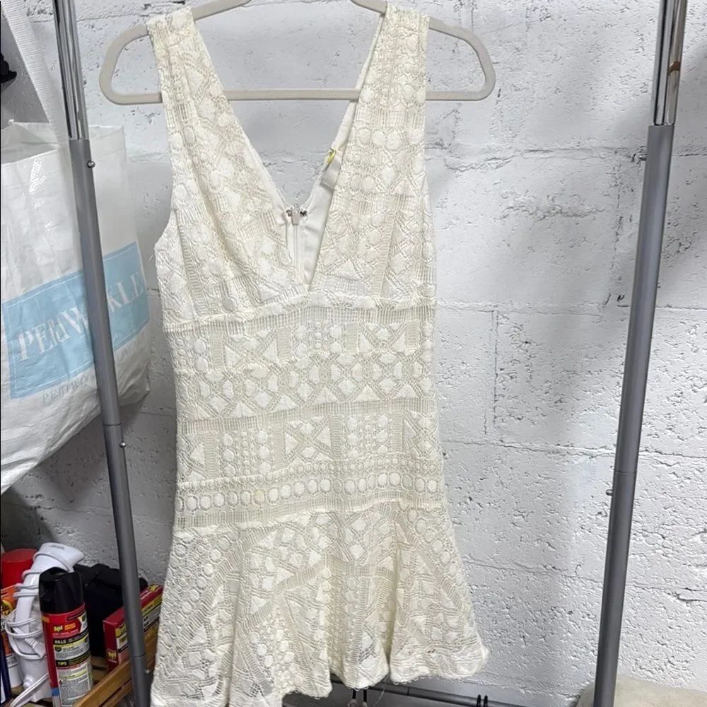 Greylin Ivory Textured Lace Dress - LIKE NEW - Size Small Mini Lace Dress